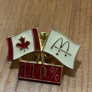 VTG McDonald’s Canada Lapel Hat Pin Souvenir Collectible 110% Flags